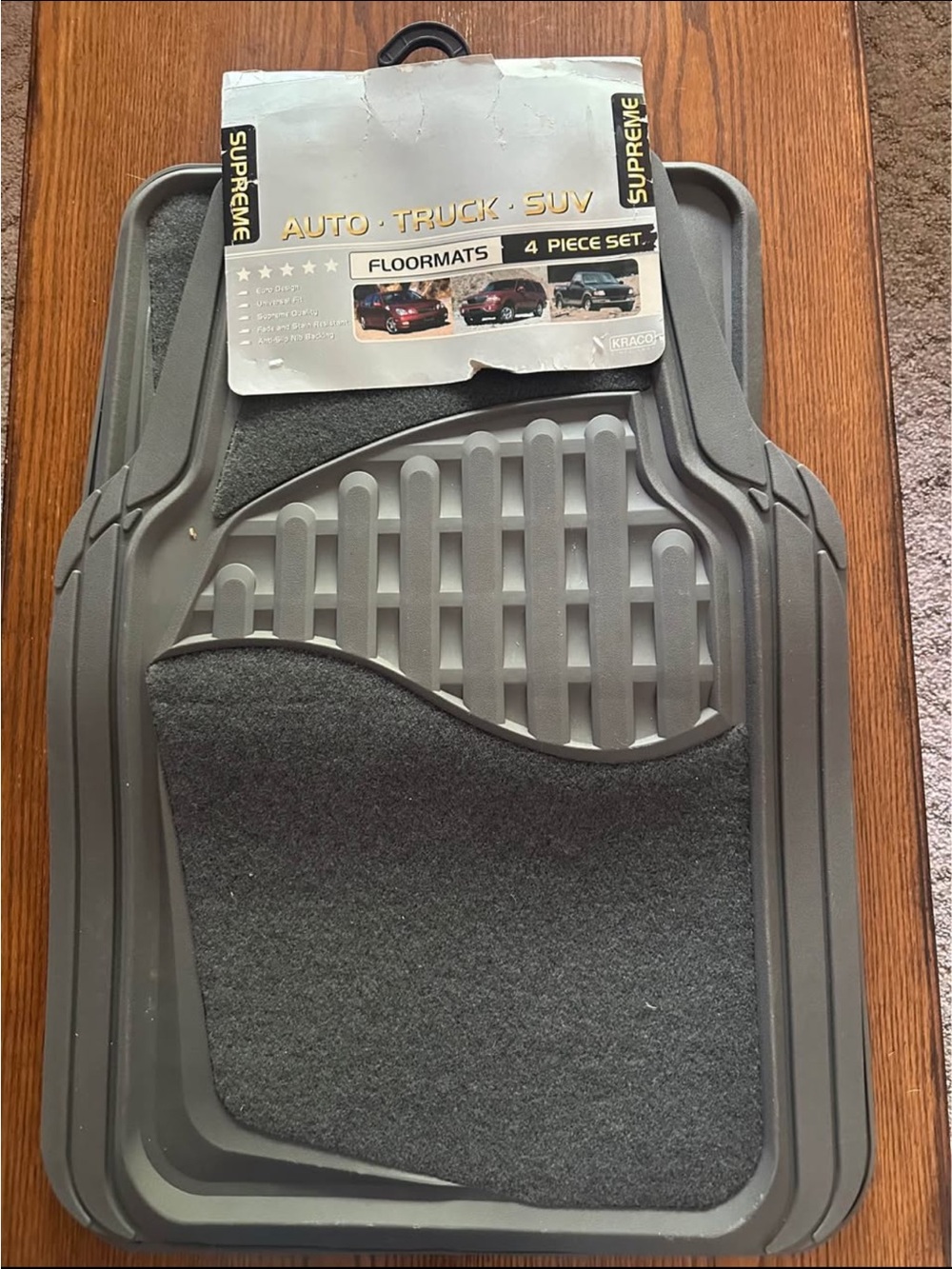 Supreme Gray Auto Truck SUV 4-Piece Floor Mat Set